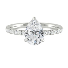 Load image into Gallery viewer, Lucce Lucia Halo Pavé Pear Natural Diamond 0.79ct D VS2 Ex GIA Platinum