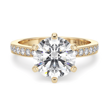 Load image into Gallery viewer, LUCCE ANGELA™ Pavé Round Celeste Moissanite 1.25ct 14K Yellow Gold