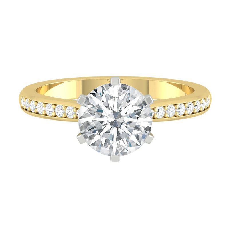 Lucce Angela Pave Round 1.25ct SUPERNOVA Moissanite 14K Yellow Gold