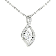 Load image into Gallery viewer, Lucce Fiore Infinity Necklace Natural Diamond 0.30ct D VS2 Ex GIA Platinum