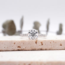 Load image into Gallery viewer, Lucce Lucia Halo Pavé Round Moissanite