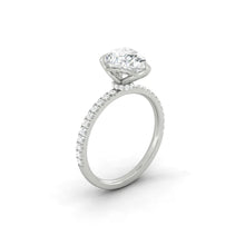 Load image into Gallery viewer, Lucce Lucia Halo Pavé Pear Natural Diamond 0.79ct D VS2 Ex GIA Platinum