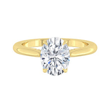 Load image into Gallery viewer, Oval Diamond Engagement Ring with Cathedral Solitaire Gold Platinum band Philippines