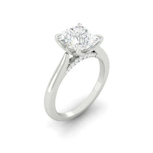 Load image into Gallery viewer, Cushion Diamond Engagement Ring with Cathedral Solitaire Gold Platinum band Philippines