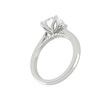Load image into Gallery viewer, Cushion Diamond Engagement Ring with Cathedral Solitaire Gold Platinum band Philippines