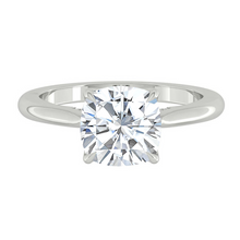 Load image into Gallery viewer, Cushion Diamond Engagement Ring with Cathedral Solitaire Gold Platinum band Philippines