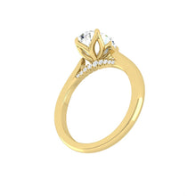 Load image into Gallery viewer, Oval Diamond Engagement Ring with Cathedral Solitaire Gold Platinum band Philippines