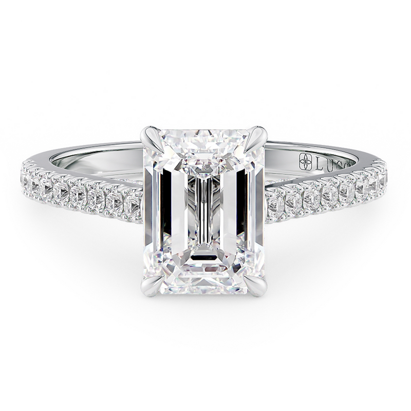 Lucce Azalea Pavé Emerald Moissanite