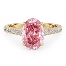 Load image into Gallery viewer, Lucce Azalea Pavé 4-Prong Oval Rosé Pink Diamond