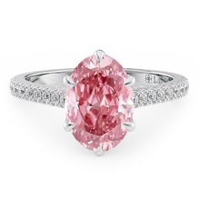 Load image into Gallery viewer, Lucce Azalea Pavé 6-Prong Oval Rosé Pink Diamond