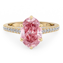Load image into Gallery viewer, Lucce Azalea Pavé 6-Prong Oval Rosé Pink Diamond