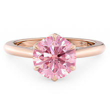 Load image into Gallery viewer, LUCCE AZALEA™ Round ROSÉ™ Lab Diamond 0.78ct Fancy Intense Pink VVS2 Ex IGI 18K Rose Gold