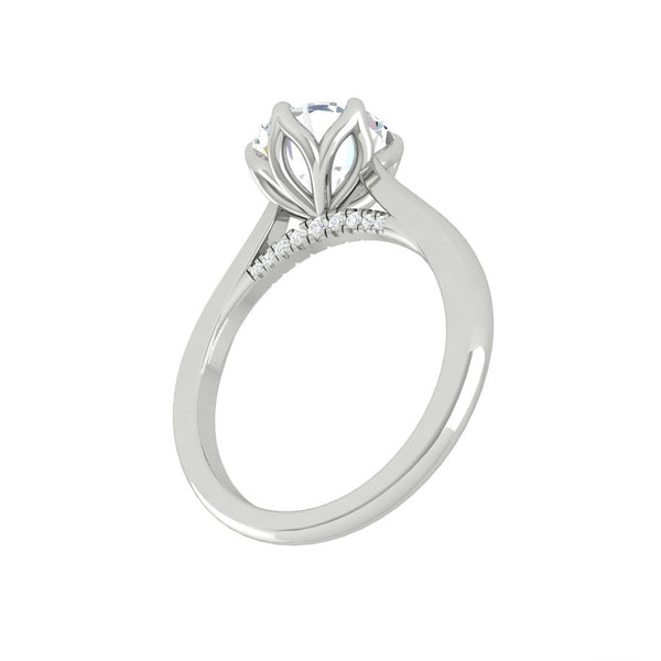 Lucce Azalea Round 0.78ct SUPERNOVA Moissanite 14K White Gold