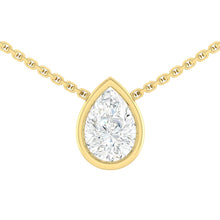 Load image into Gallery viewer, Lucce Carla Pear Necklace Lab Diamond 0.50ct D VVS2 Ex IGI 14K Yellow Gold
