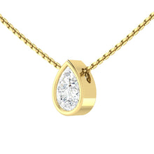 Load image into Gallery viewer, Lucce Carla Pear Necklace Lab Diamond 0.50ct D VVS2 Ex IGI 14K Yellow Gold