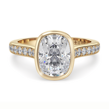 Load image into Gallery viewer, Lucce Carla Pavé Cushion Lab Diamond 3.08ct F VVS2 18K Yellow Gold