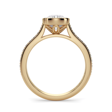 Load image into Gallery viewer, Lucce Carla Pavé Cushion Lab Diamond 3.08ct F VVS2 18K Yellow Gold