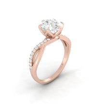 Load image into Gallery viewer, Round Lab Natural Diamond Engagement Ring with Infinity Gold Platinum band Philippines