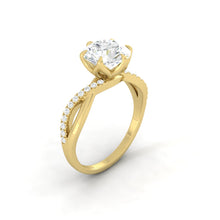 Load image into Gallery viewer, Round Lab Natural Diamond Engagement Ring with Infinity Gold Platinum band Philippines