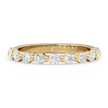 Load image into Gallery viewer, LUCCE Round and Marquise Diamond Wedding Ring with Bezel and Milgrain Setting in Gold or Platinum