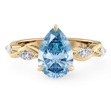 Load image into Gallery viewer, Lucce Constance Petal Pear Ocean Blue Diamond