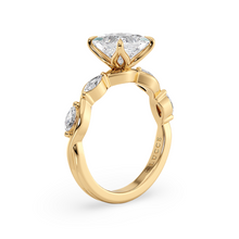 Load image into Gallery viewer, Constance Petal Cushion Engagement Ring with Lab or Natural Diamond and marquise accents in Gold or Platinum
Lucce, Manila, Philippines