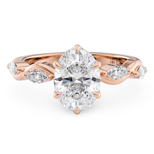 Load image into Gallery viewer, Constance Petal Oval Engagement Ring with Lab or Natural Diamond and marquise accents in Gold or Platinum
Lucce, Manila, Philippines