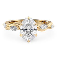 Load image into Gallery viewer, Constance Petal Oval Engagement Ring with Lab or Natural Diamond and marquise accents in Gold or Platinum
Lucce, Manila, Philippines