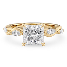 Load image into Gallery viewer, Constance Petal Princess Engagement Ring with Lab or Natural Diamond and marquise accents in Gold or Platinum
Lucce, Manila, Philippines