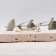 Load image into Gallery viewer, Lucce Azalea Pavé Emerald Moissanite