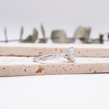 Load image into Gallery viewer, Round Diamond Engagement Ring with Marquise and Round Accent Band with Petal Prong in Gold or Platinum, Manila Philippines