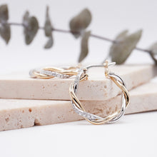 Load image into Gallery viewer, Lucce Fiore Hoop Earrings Diamond