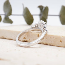 Load image into Gallery viewer, Oval Diamond Engagement Ring with Marquise and Round cut and milgrain accent Band in Gold or Platinum, Manila, Philippines