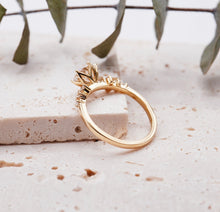 Load image into Gallery viewer, Diamond Cluster Engagement ring with Petal Prongs in Gold or Platinum, Manila Philippines