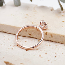 Load image into Gallery viewer, Lucce Lucia Halo Round 0.78ct SUPERNOVA Moissanite 14K Rose Gold