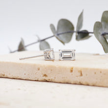 Load image into Gallery viewer, Kaela Earrings Emerald Moissanite