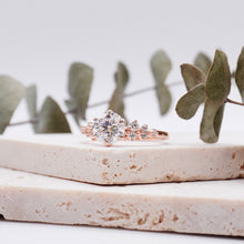 Load image into Gallery viewer, Diamond Cluster Engagement ring with Petal Prongs in Gold or Platinum, Manila Philippines