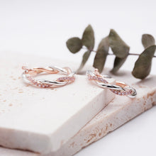 Load image into Gallery viewer, Lucce Fiore Rosé Hoop Earrings Diamond