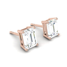 Load image into Gallery viewer, Emerald Diamond Stud Earrings in the Philippines