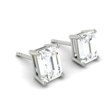 Load image into Gallery viewer, Emerald Diamond Stud Earrings in the Philippines