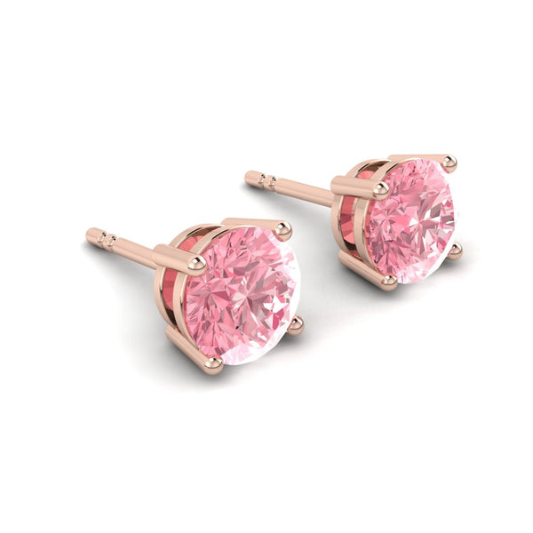 Lucce Diana Earrings Round Rosé Pink Diamond