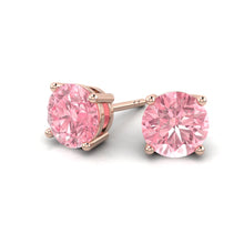 Load image into Gallery viewer, Lucce Diana Earrings Round Rosé Pink Diamond