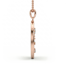 Load image into Gallery viewer, LUCCE ECUADORIAN Marquise diamonds in intertwining vines encase round pendant in white, yellow and rose gold and platinum