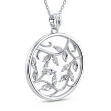 Load image into Gallery viewer, LUCCE ECUADORIAN Marquise diamonds in intertwining vines encase round pendant in white, yellow and rose gold and platinum