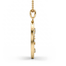 Load image into Gallery viewer, LUCCE ECUADORIAN Marquise diamonds in intertwining vines encase round pendant in white, yellow and rose gold and platinum