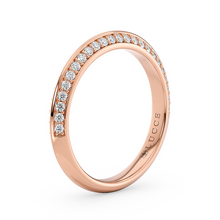 Load image into Gallery viewer, LUCCE Knife Edge Pave Diamond Half Eternity Wedding Ring in Gold or Platinum