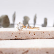 Load image into Gallery viewer, Diamond Cluster Engagement ring with Petal Prongs in Gold or Platinum, Manila Philippines