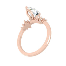 Load image into Gallery viewer, Pear Diamond Cluster Engagement ring with Petal Prongs in Gold or Platinum, Manila Philippines