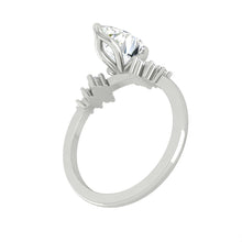 Load image into Gallery viewer, Pear Diamond Cluster Engagement ring with Petal Prongs in Gold or Platinum, Manila Philippines