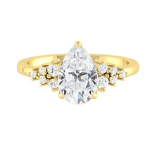 Load image into Gallery viewer, Lucce Ellia Pear Lab Diamond 0.62ct D VVS2 Ex IGI 14K Yellow Gold